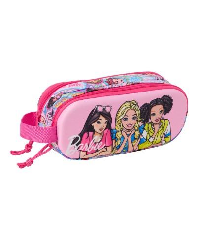 Zweifaches Mehrzweck-Etui Barbie Rosa 21 x 8 x 6 cm 3D