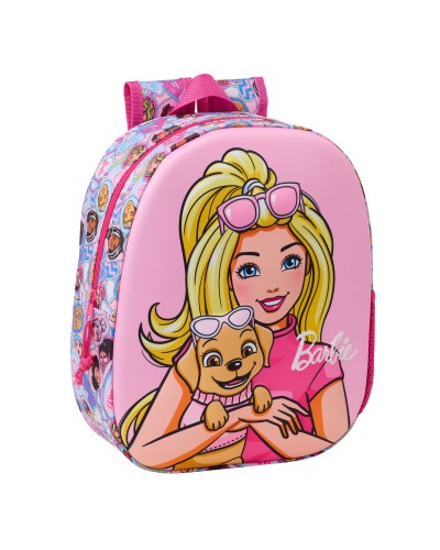 Sac à dos enfant Barbie Rose 27 x 33 x 10 cm 3D