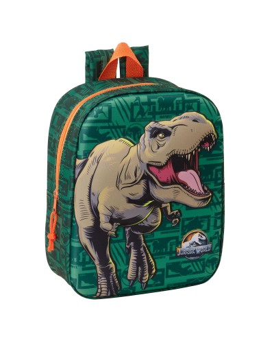 Kinderrucksack Jurassic World Dunkelgrün 22 x 27 x 10 cm 3D