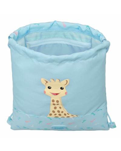 Sac à dos serré par des ficelles Sophie la Girafe Bleu 26 x 34 x 1 cm