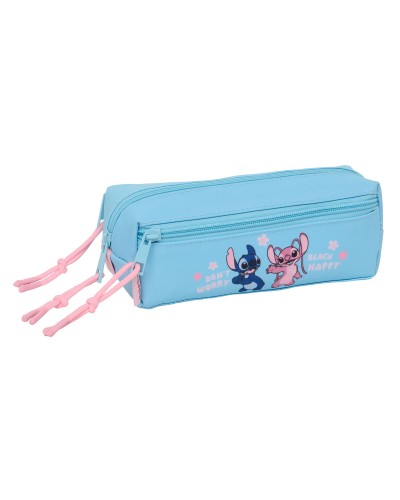 Portatodo Triple Lilo & Stitch Happy Azul cielo 22 x 8,5 x 6 cm