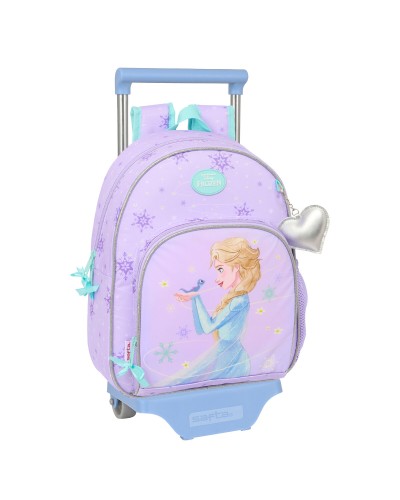 School Rucksack with Wheels Frozen Spirit Lilac 28 x 34 x 10 cm