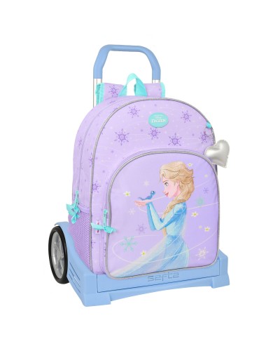 Schoolrugzak met Wielen Frozen Spirit Lila 33 x 42 x 14 cm