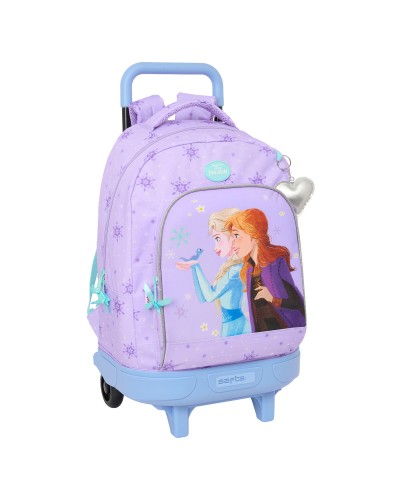 Schoolrugzak met Wielen Frozen Spirit Lila 33 x 45 x 22 cm
