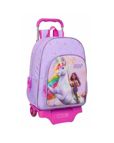 Cartable à roulettes Unicorn Academy Lila 33 x 42 x 14 cm