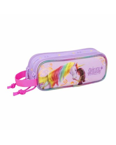 Zweifaches Mehrzweck-Etui Unicorn Academy Lila 21 x 8 x 6 cm