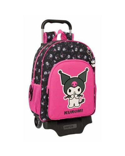 Cartable à roulettes Kuromi Noir Fuchsia 33 x 42 x 14 cm