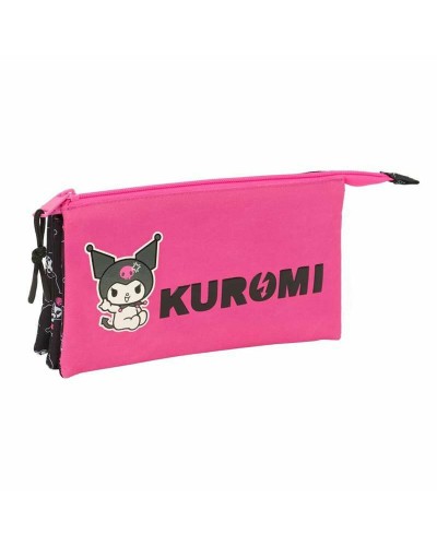 Portatodo Triple Kuromi Negro Fucsia 22 x 12 x 3 cm