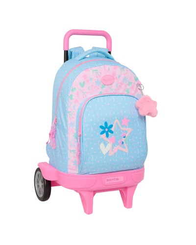 Schulrucksack mit Rädern BlackFit8 Smile Blau Rosa 33 x 45 x 22 cm