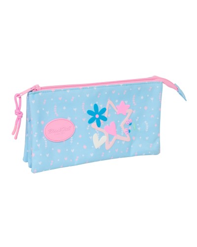 Portatodo Triple BlackFit8 Smile Rosa Azul claro 22 x 12 x 3 cm