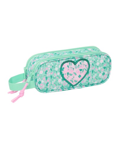 Trousse Fourre-Tout Double Safta Cuore Menthe 21 x 8 x 6 cm