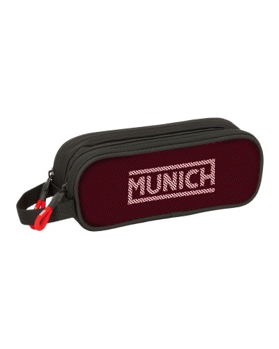 Trousse Fourre-Tout Double Munich Vulcan Noir 21 x 8 x 6 cm