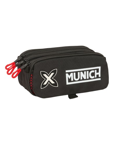 Dreifaches Mehrzweck-Etui Munich Vulcan Schwarz 21,5 x 10 x 8 cm