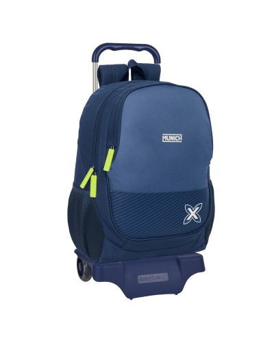 Mochila Escolar con Ruedas Munich Blue indigo Azul 32 x 44 x 16 cm