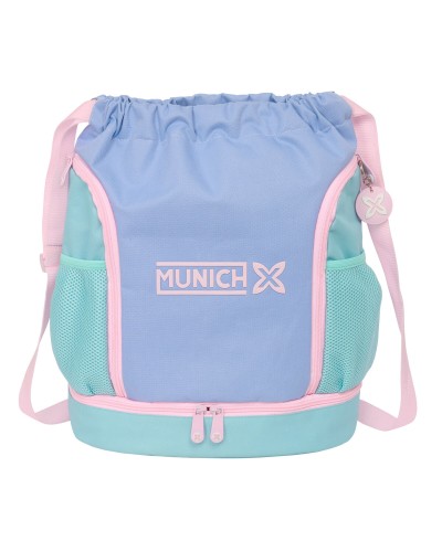 Bolsa Mochila con Cuerdas Munich Mellow Azul Rosa Celeste 35 x 40 x 1 cm