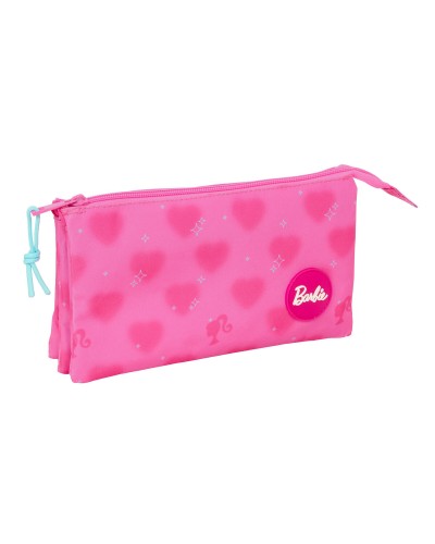 Portaoggetti Triplo Barbie Corazones Rosa 22 x 12 x 3 cm