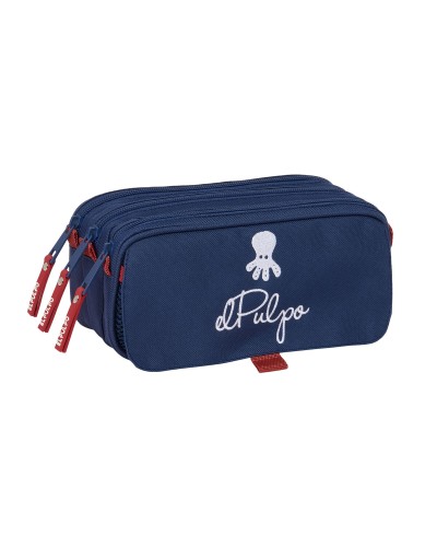 Trousse Fourre-Tout Triple El Pulpo Blue marine 21,5 x 10 x 8 cm