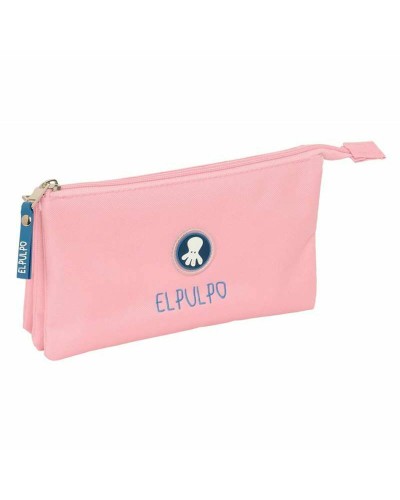 Tredubbel Carry-all El Pulpo   Ljusblå 22 x 12 x 3 cm