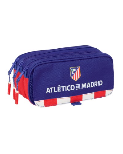 Dreifaches Mehrzweck-Etui Atlético Madrid Blau Weiß Rot 21,5 x 10 x 8 cm