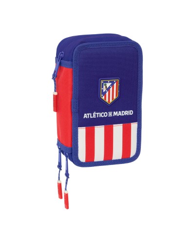 Kolmoiskynäkotelo Atlético Madrid Sininen Valkoinen Punainen 12,5 x 19,5 x 5,5 cm 37 Kappaletta