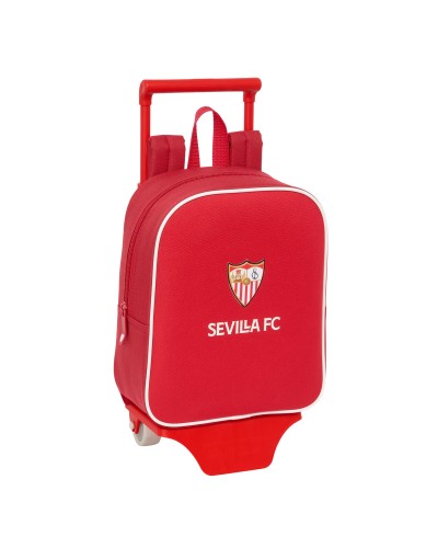 Skolväska med hjul Sevilla Fútbol Club Röd 22 x 27 x 10 cm