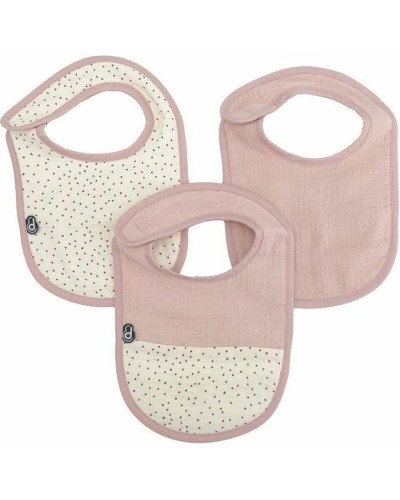 Bavoir Domiva Rose Coton 3 Pièces (3 Unités)