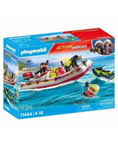 Playset Playmobil Action Heroes - Fireboat and Water Scooter 71464 52 Stücke