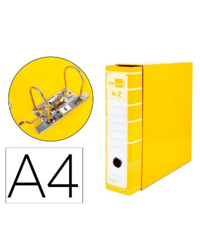 Reliure à anneaux Liderpapel AZ13 Jaune A4 (1 Unité)
