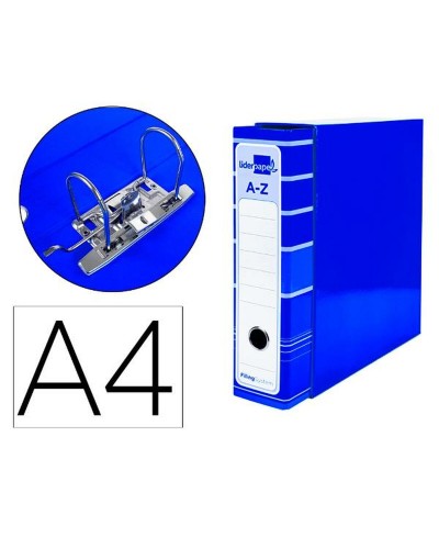 Ring binder Liderpapel AZ14 Blue A4 (1 Unit)