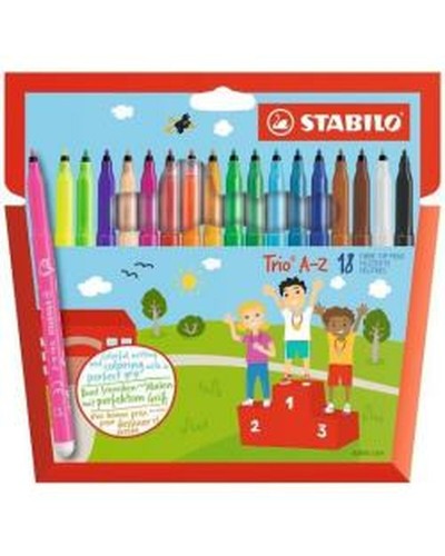 Set di Pennarelli Stabilo 378/1-18-01 Multicolore (18 Pezzi)