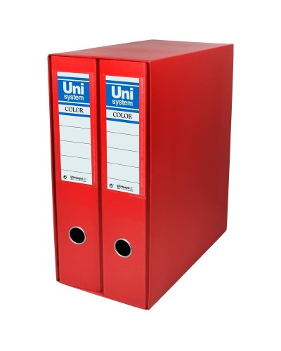 Ordnerbox mit Hebelmechanik Unipapel 2 Stücke Rot A4 31,8 x 29 x 7,5 cm