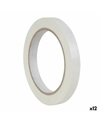 Cinta Adhesiva Apli 66 m 12 mm Blanco PVC (12 Unidades)