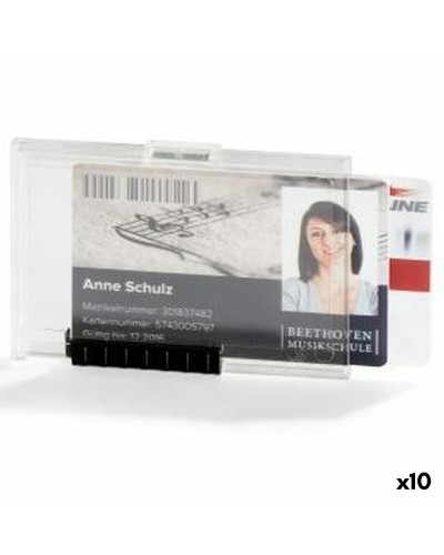 Funda para Tarjeta Identificativa Durable Duo Transparente Plástico 5,4 x 8,7 cm (10 Unidades)
