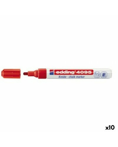 Flüssige Kreidemarker Edding 4095 Rot (10 Stück)