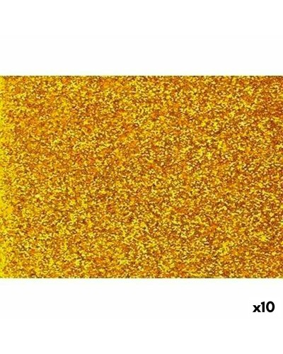 Eva-gummi Fama Gyllene 20 x 30 cm Glitter (10 antal)