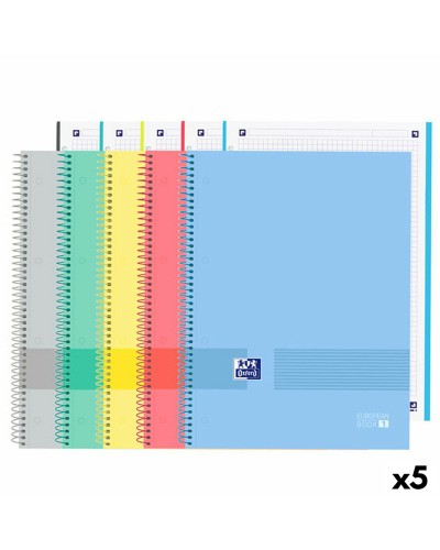 Set de Cuadernos Oxford Multicolor A4+ (5 Unidades)