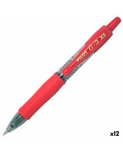 Pen Roller Pilot G-2 XS Intrekbaar Rood 0,4 mm (12 Stuks)