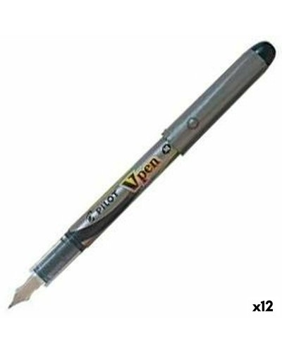 stylo à encre liquide Pilot V Pen Jetable Stylo Calligraphique Noir Acier 0,4 mm (12 Unités)