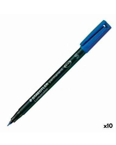 Marqueur permanent Staedtler Lumocolor 313-3 S Bleu (10 Unités)