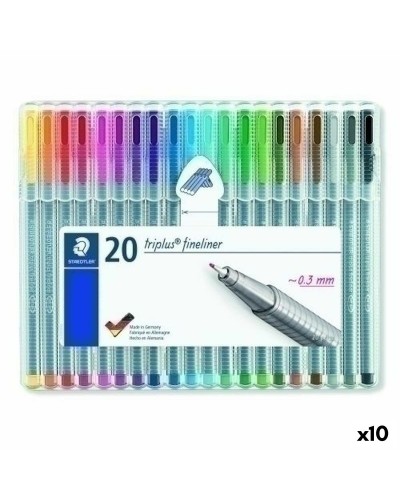 Tuschpennor Staedtler Triplus Fineliner Multicolour (10 antal)