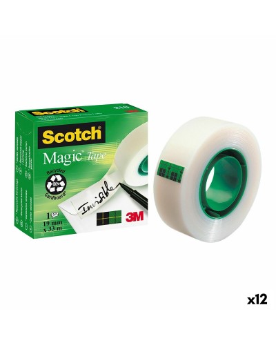 Adhesive Tape Scotch Magic Transparent White 19 mm x 33 m (12 Units)