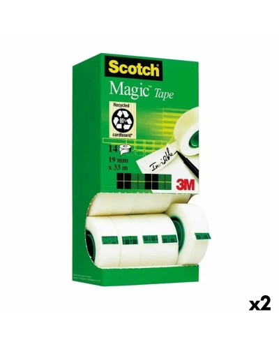 Klebebänder-Set Scotch Invisible Magic 14 Teile 19 mm x 33 m (2 Stück)