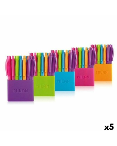 Kugelschreiber-Set Milan P1 Touch Bunt 1 mm (5 Stück)