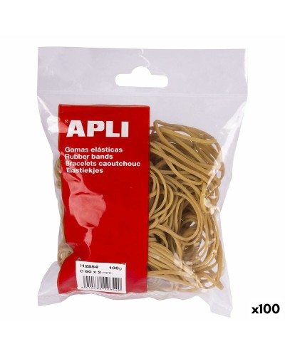 Elastic bands Apli Brown 100 x 2 mm (100 Units)