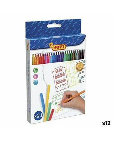 Set of Felt Tip Pens Jovi Multicolour 24 Pieces (12 Units)