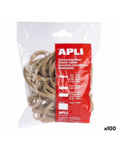 Elastic bands Apli Brown 120 x 2 mm (100 Units)
