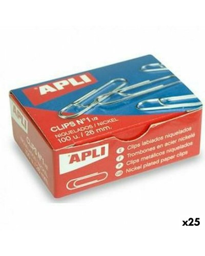 Clip Apli Nº 1½ Zilverkleurig Zilver 26 mm (10 Onderdelen) (25 Stuks)