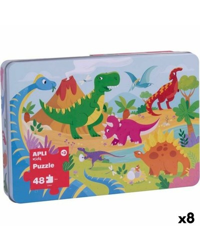 Puzzle Apli 48 x 32 cm Dinosaurios 48 Piezas (8 Unidades)