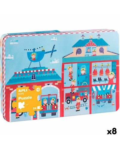 Puzzle Apli 48 x 32 cm Pompiere 24 Pezzi (8 Unità)