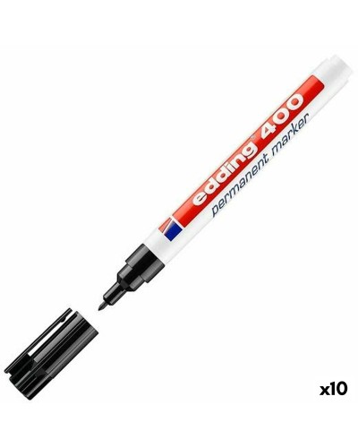 Permanenttimarkkeri Edding 400-01 Musta 1 mm (10 osaa)